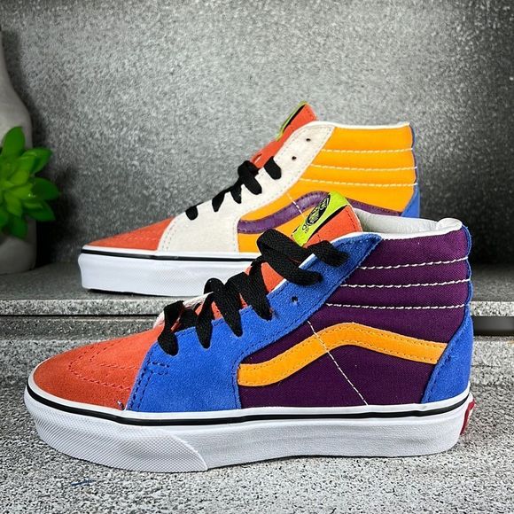 Vans Sk8-Hi Mix & Match Youth Leather Sneakers Shoes Size 1 - Picture 1 of 8